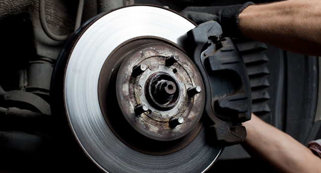 Brake Pads being Serviced